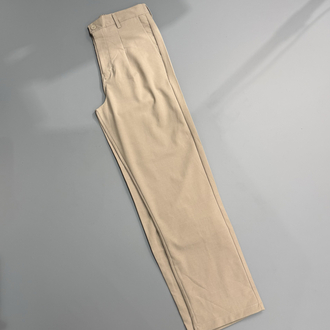 Bej baggy pileli kumaş pantolon