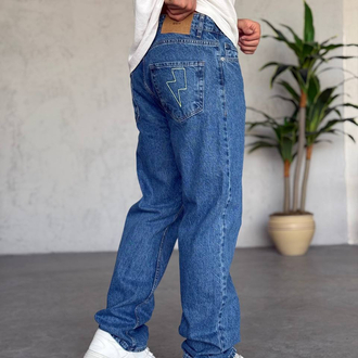 Mavi baggy tasarım jean pantolon