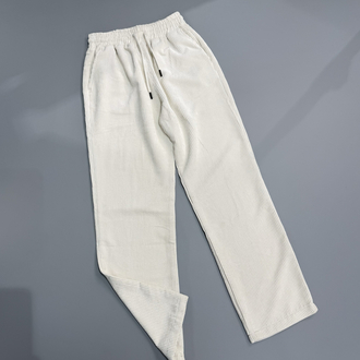Krem baggy kadife pantolon 