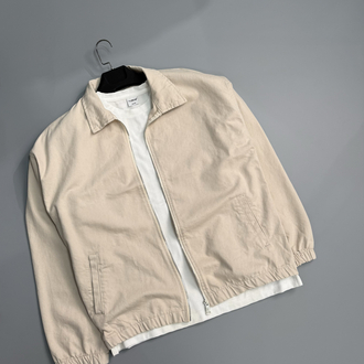 Krem oversize Gabardin ceket