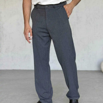Gri çizgili baggy pantolon