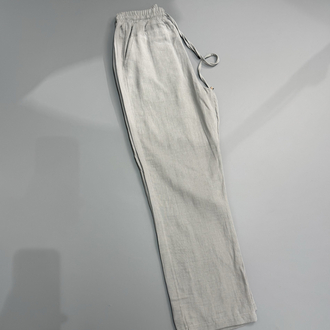 Gri baggy keten pantolon