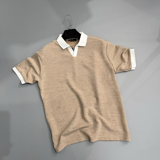 Koyu bej  polo yaka 