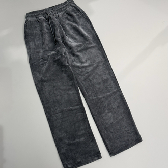 Antrasit baggy kadife pantolon