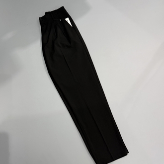 Siyah baggy pileli kumaş pantolon 