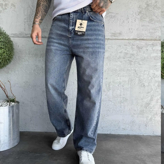 Koyu mavi relax baggy jean pantolon 