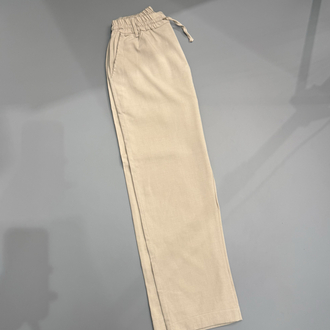 Bej baggy kumaş pantolon 