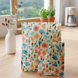 Balmumlu Gıda Saklama Kesesi – 2'li Set (15x20 cm & 25x30 cm)