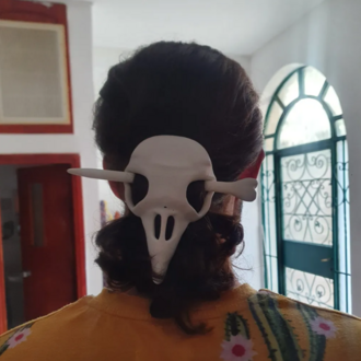 Kuş Kafatası Temalı Gotik Saç Tokası