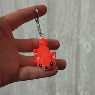 Sevimli Tilki - 3D Hareketli Anahtarlık