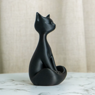 Minimalist Siyah Kedi Heykeli - Zarafet ve Sadelik