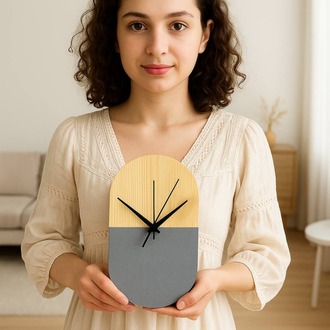 Şûkufe Serisi Minimalist Duvar Saati (Antrasit Detaylı)