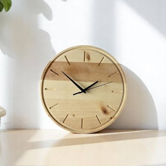 Minimal Ağaç Yuvarlak Duvar Saati