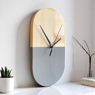 Şûkufe Serisi Minimalist Duvar Saati (Antrasit Detaylı)