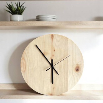 Minimal Ağaç Yuvarlak Duvar Saati (Sade Model)