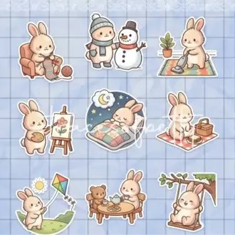 Tavşan Sticker Seti