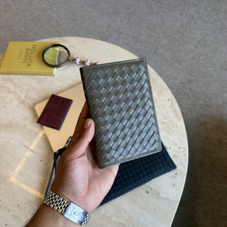 Bottega Veneta %100 Deri Cüzdan (Haki)
