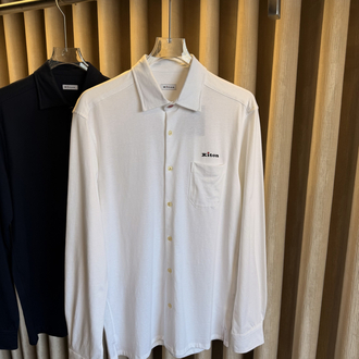Kiton Logo Pamuk Örme Gömlek