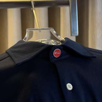 Kiton Logo Pamuk Örme Gömlek (Lacivert)