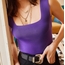 Kalın askılı triko crop bluz 