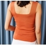 Kalın askılı triko crop bluz 