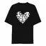 14 Şubat Sevgililer Günü Love Kalp Baskılı Oversize Bisiklet Yaka T-shirt - Siyah