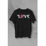 14 Şubat Sevgililer Günü Love Baskılı Oversize Bisiklet Yaka T-shirt - Siyah