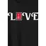 14 Şubat Sevgililer Günü Love Baskılı Oversize Bisiklet Yaka T-shirt - Siyah