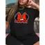 Anneler Günü Hediye Anne Temalı Baskılı Oversize Bisiklet Yaka T-shirt - Siyah