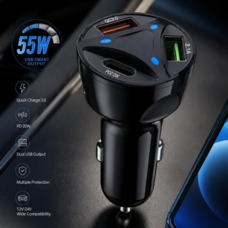 55W 2 USB+ PD ÇIKIŞLI OTO BAŞLIK (88)