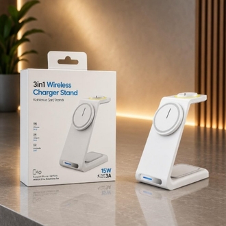 15W 3 İN 1 MAGSAFE ŞARJ STAND (AW-18)