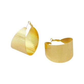 Kademeli Geniş Tırtıklı İri Halka Küpe