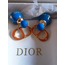 Dior Mavi Turuncu İthal Küpe