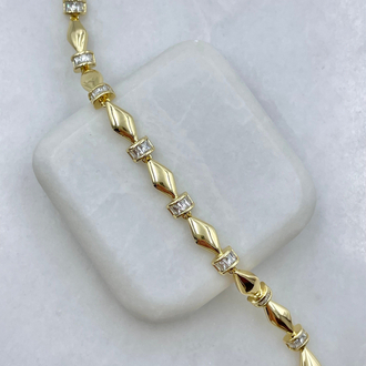 Gold Taş Detaylı 14K Bileklik 