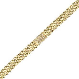 14K Hasır Üzeri Taş Detay Gold Bileklik