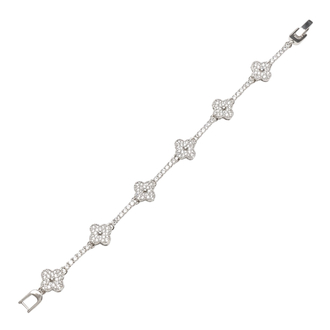 Silver Yonca Detay 14K Bileklik 
