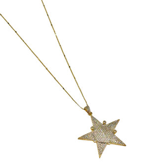 Zirkon Yıldız Uçlu 14K Kolye