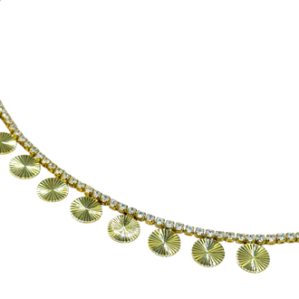 Gold Su Yolu Pullu Kolye