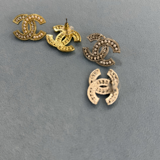 CC İnci Zirkon Detay Gold Küpe 