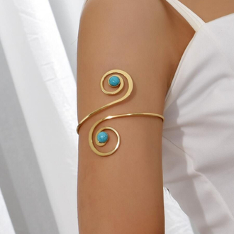 Spiral Mavi Taşlı Pazu Bileklik 