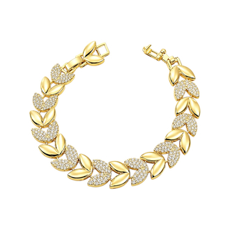 Gold Yaprak Detay 14K Bileklik 