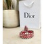 Kırmızı Kare Desenli Dior İp Bileklik