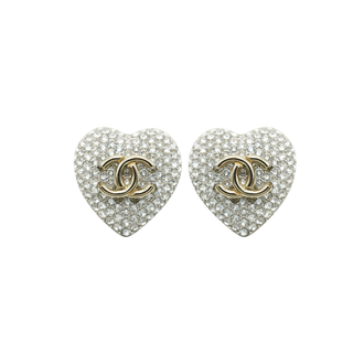 CC Gold Silver Heart Zirkon Küpe