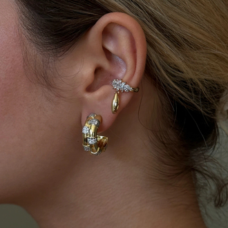 Mers Design Zirkon Gold Halka Küpe