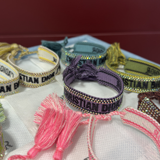 Dior Mor Taşlı İthal İp Bileklik 
