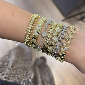 Gold Zirkon 14K Baklava Kesim Bileklik