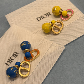 Dior Sarı Pembe İthal Küpe 