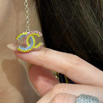 CC Colorful Dangle İthal Küpe