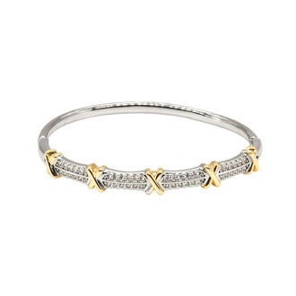X Design Gold Silver Kelepçe Bileklik