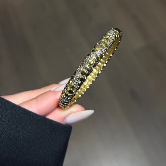 Rainbow Design Balık Sırtı Zirkon Detaylı 14K Kelepçe
